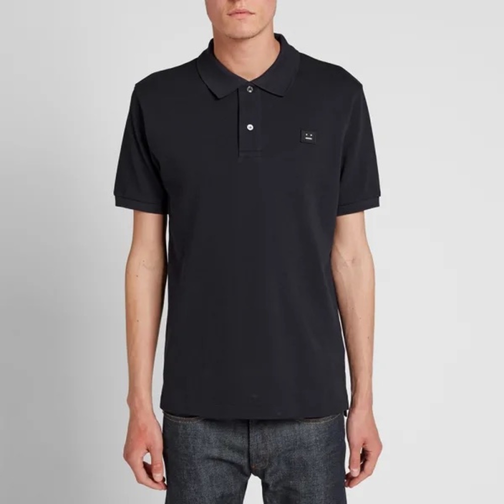 SOLD ACNE Studios Kolby dark navy/black polo shirt - Picture 1 of 6